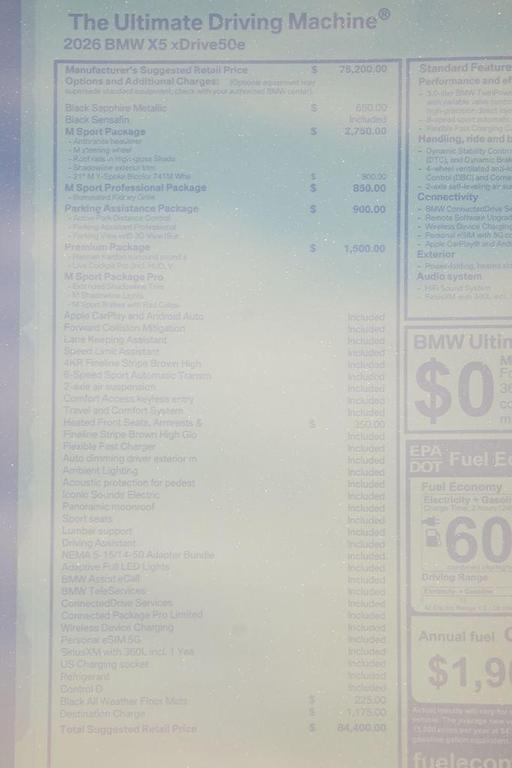 new 2026 BMW X5 PHEV car, priced at $84,400