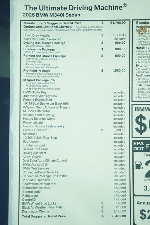 new 2026 BMW M340 car, priced at $68,465