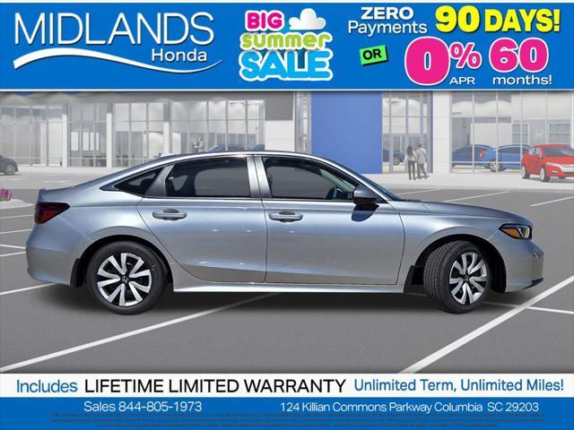 new 2025 Honda Civic car, priced at $24,497