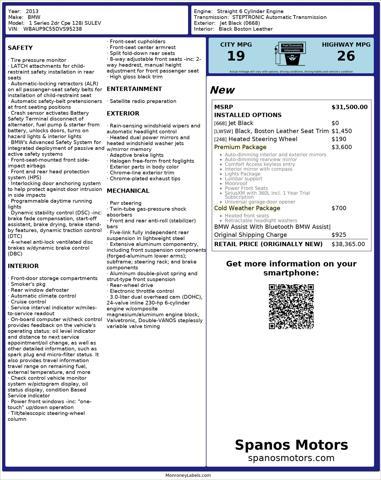 used 2013 BMW 128 car, priced at $12,950