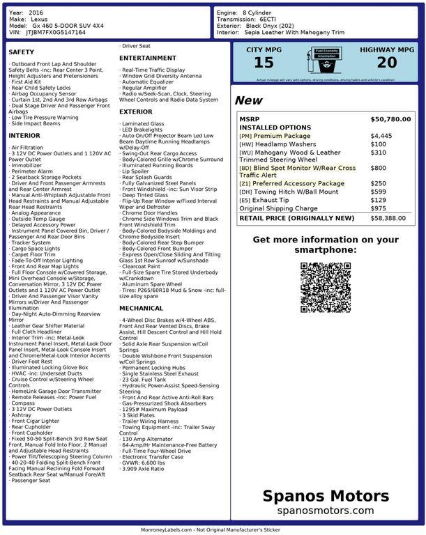 used 2016 Lexus GX 460 car, priced at $27,890