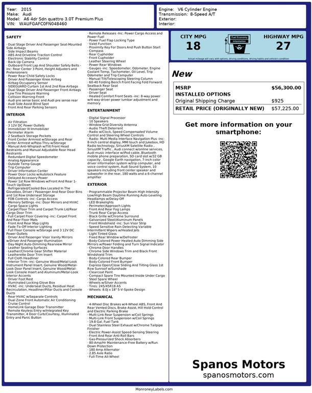 used 2015 Audi A6 car, priced at $18,950