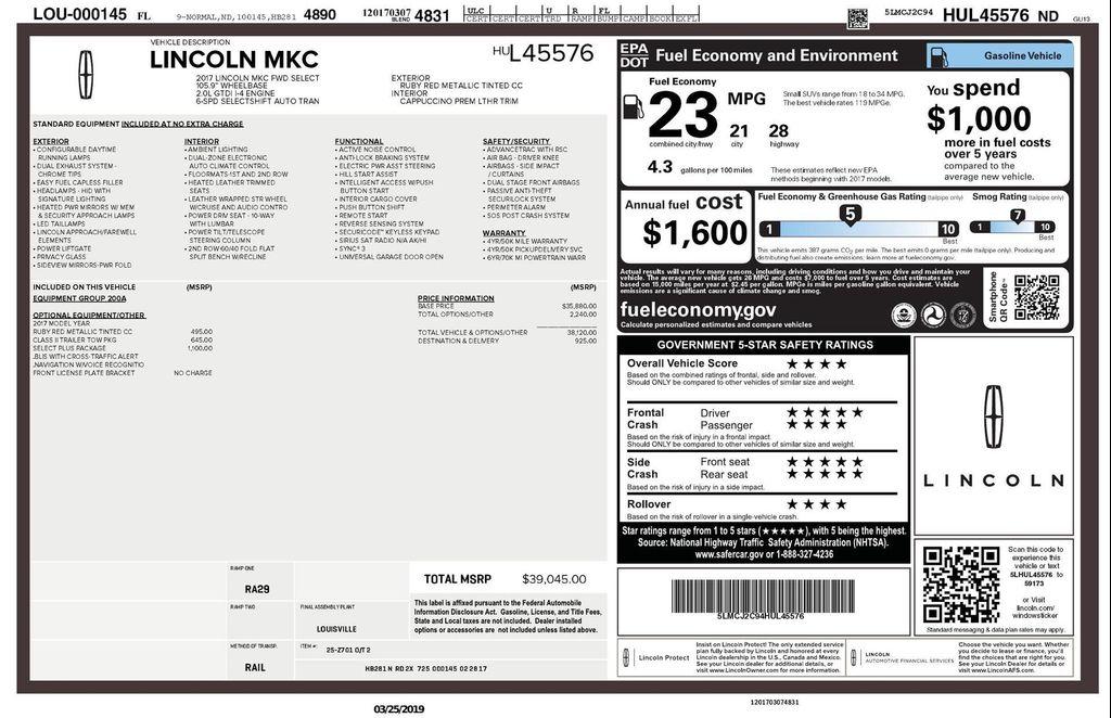 used 2017 Lincoln MKC car, priced at $14,490