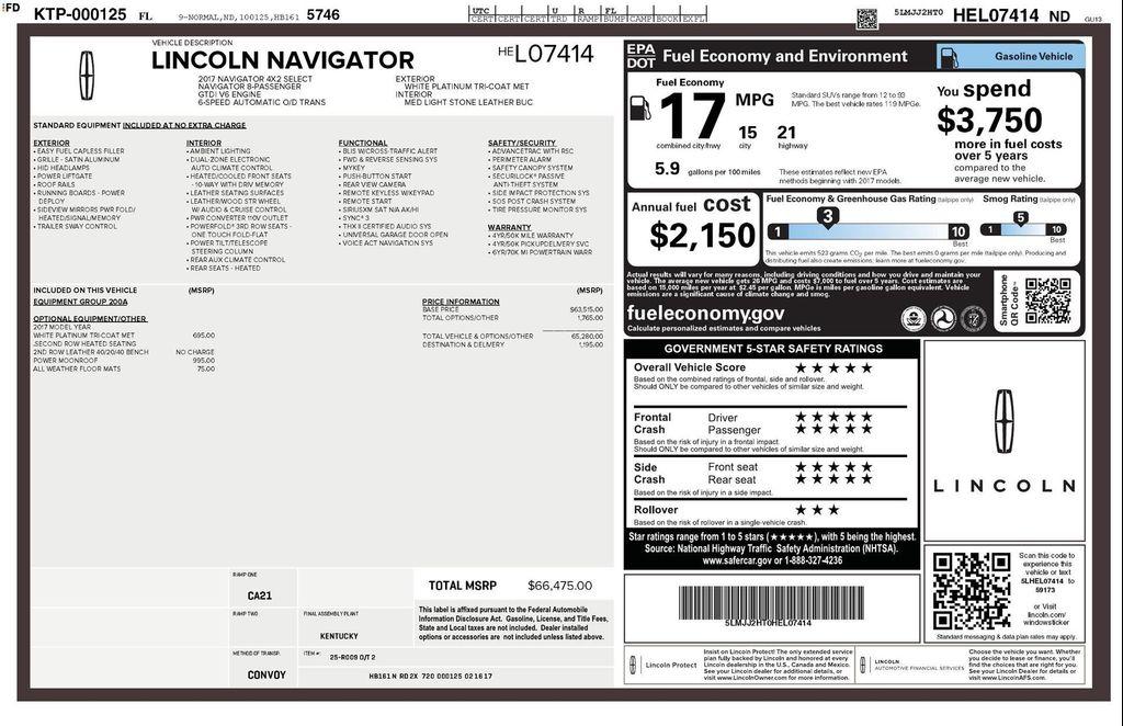 used 2017 Lincoln Navigator car, priced at $22,950