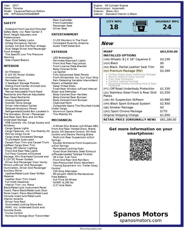 used 2017 Porsche Cayenne car, priced at $25,950