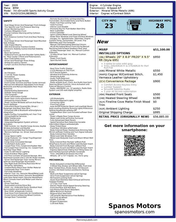 used 2020 BMW X4 car, priced at $26,950