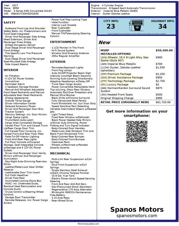 used 2017 BMW 430 car, priced at $22,950