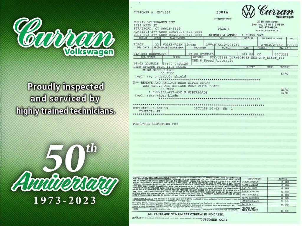 used 2023 Volkswagen Tiguan car, priced at $30,000