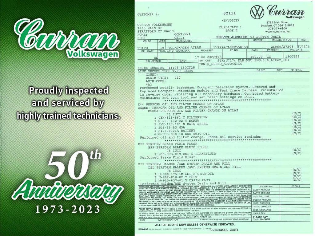 used 2019 Volkswagen Atlas car, priced at $27,362