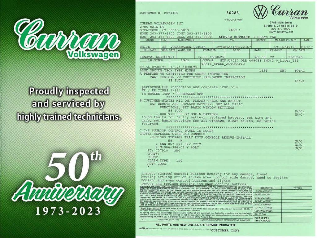 used 2022 Volkswagen Tiguan car, priced at $25,684