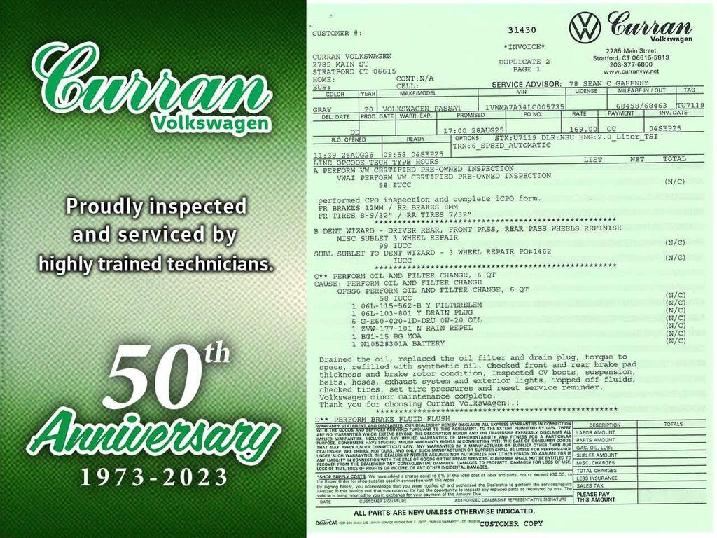 used 2020 Volkswagen Passat car, priced at $16,877