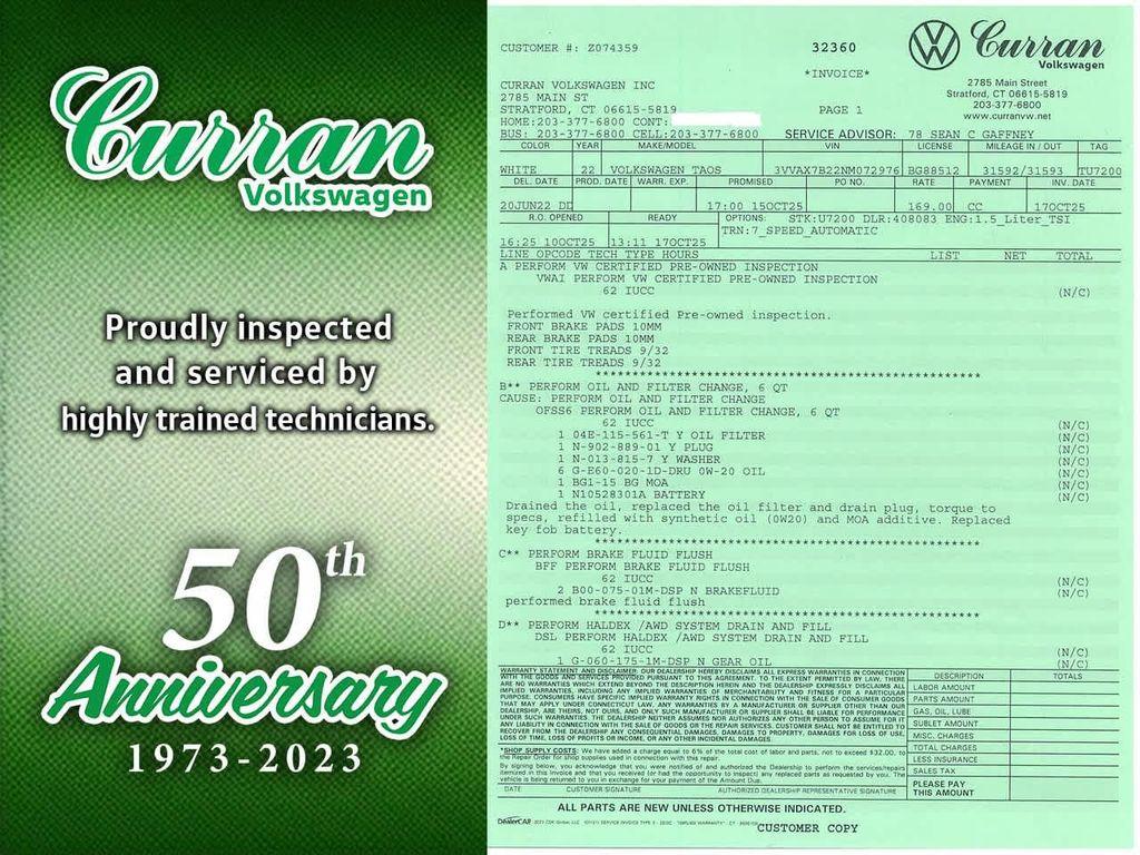 used 2022 Volkswagen Taos car, priced at $19,428