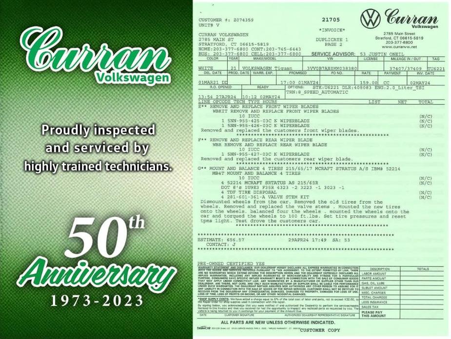 used 2021 Volkswagen Tiguan car, priced at $19,810