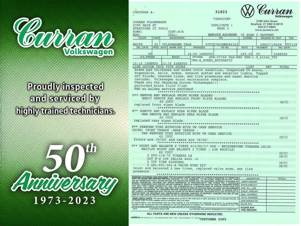 used 2022 Volkswagen Taos car, priced at $18,638