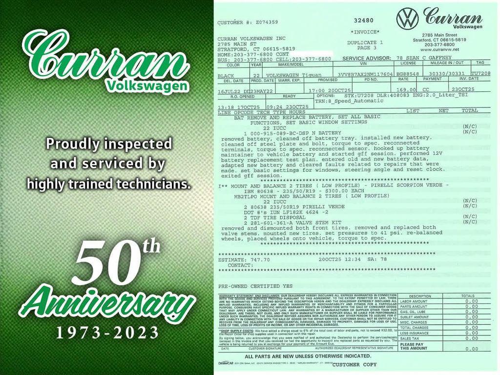 used 2022 Volkswagen Tiguan car, priced at $25,488