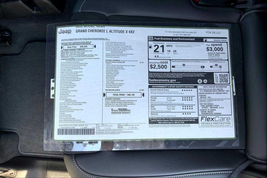 new 2025 Jeep Grand Cherokee L car, priced at $42,906