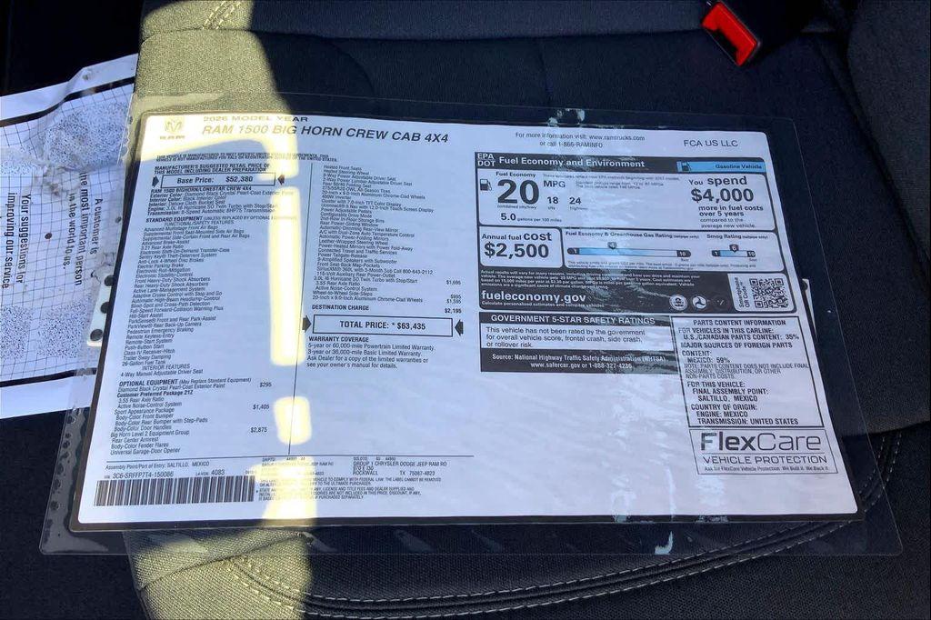 new 2026 Ram 1500 car, priced at $59,629