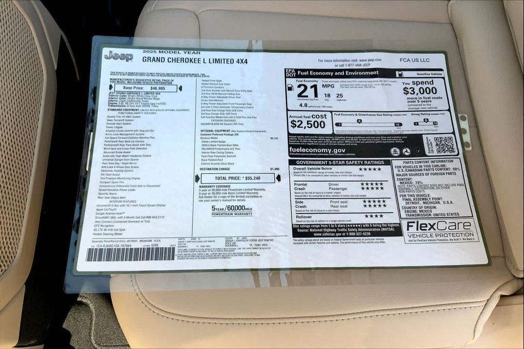 new 2025 Jeep Grand Cherokee L car, priced at $52,478