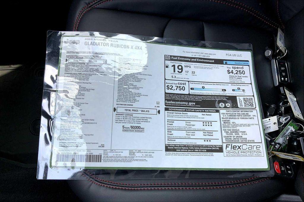 new 2025 Jeep Gladiator car, priced at $59,906