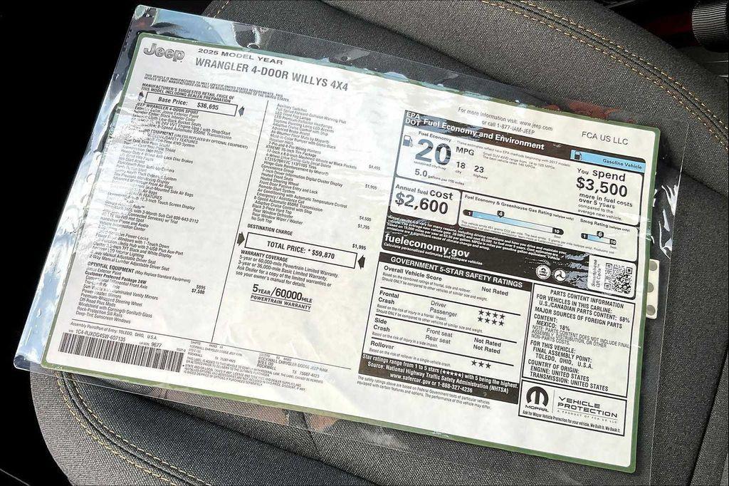 new 2025 Jeep Wrangler car, priced at $55,080