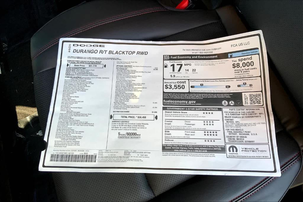 new 2024 Dodge Durango car, priced at $51,094