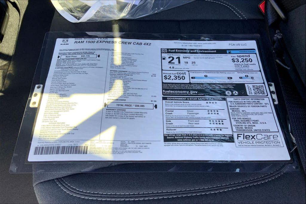 new 2026 Ram 1500 car, priced at $46,579