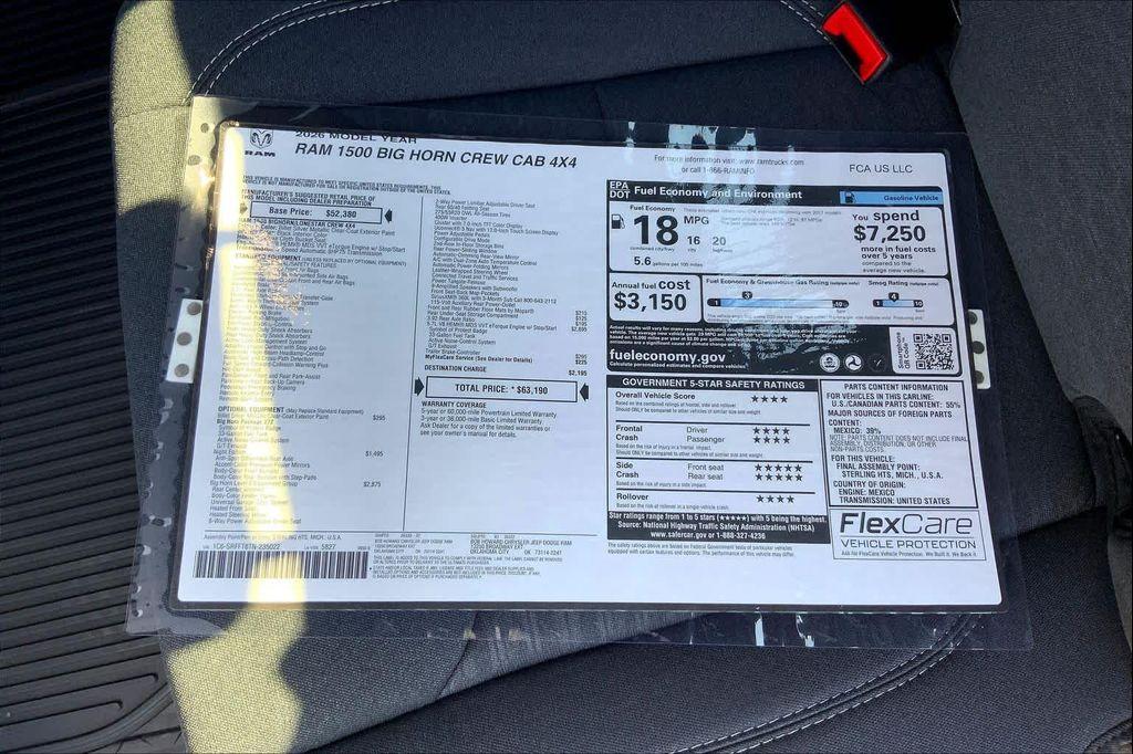 new 2026 Ram 1500 car, priced at $58,767