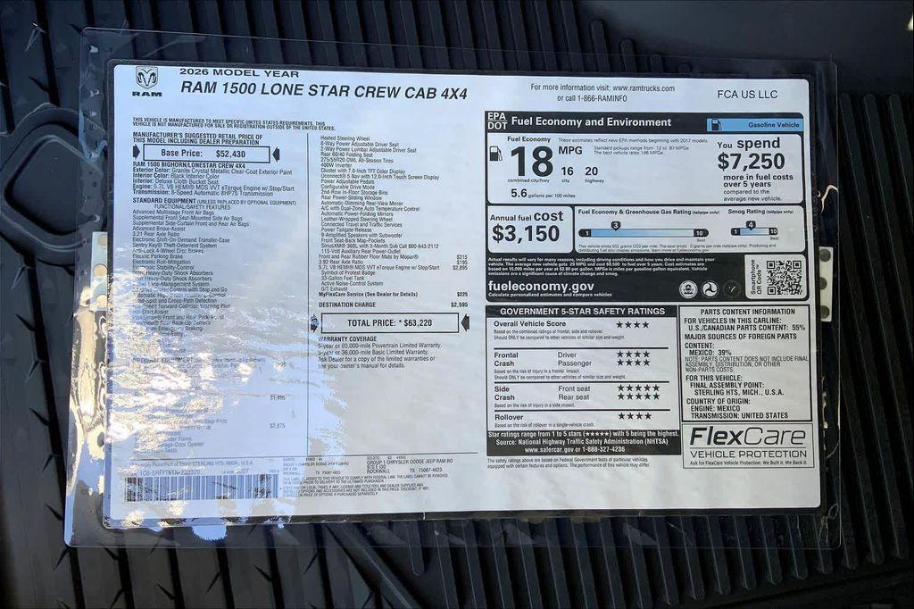 new 2026 Ram 1500 car, priced at $59,427