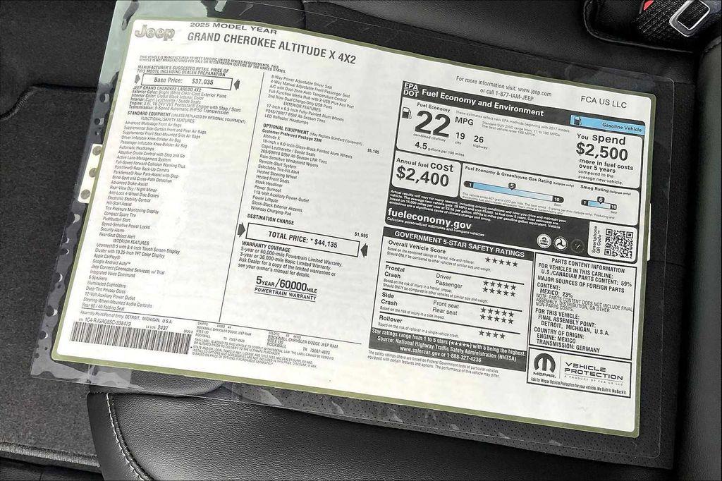 new 2025 Jeep Grand Cherokee car, priced at $41,487