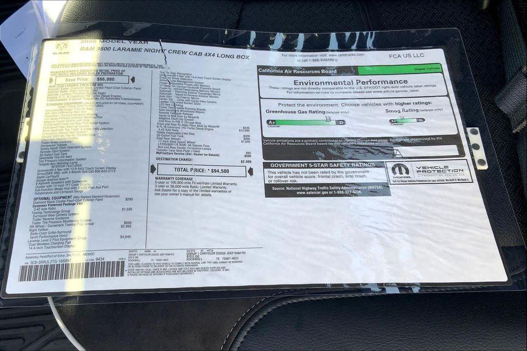 new 2026 Ram 3500 car, priced at $87,885