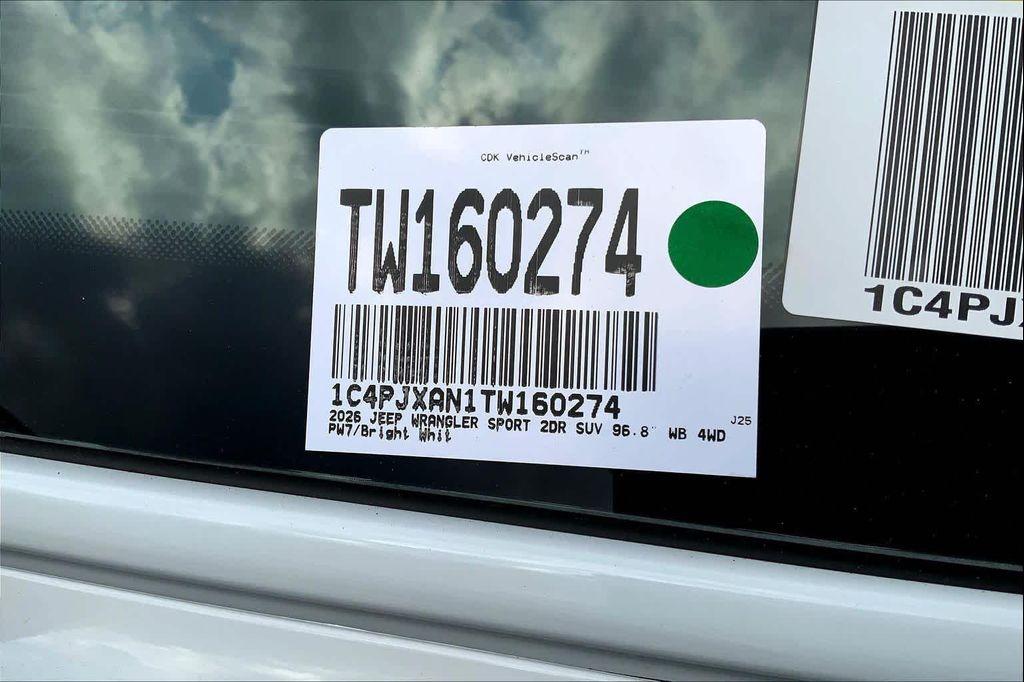 new 2026 Jeep Wrangler car, priced at $38,498