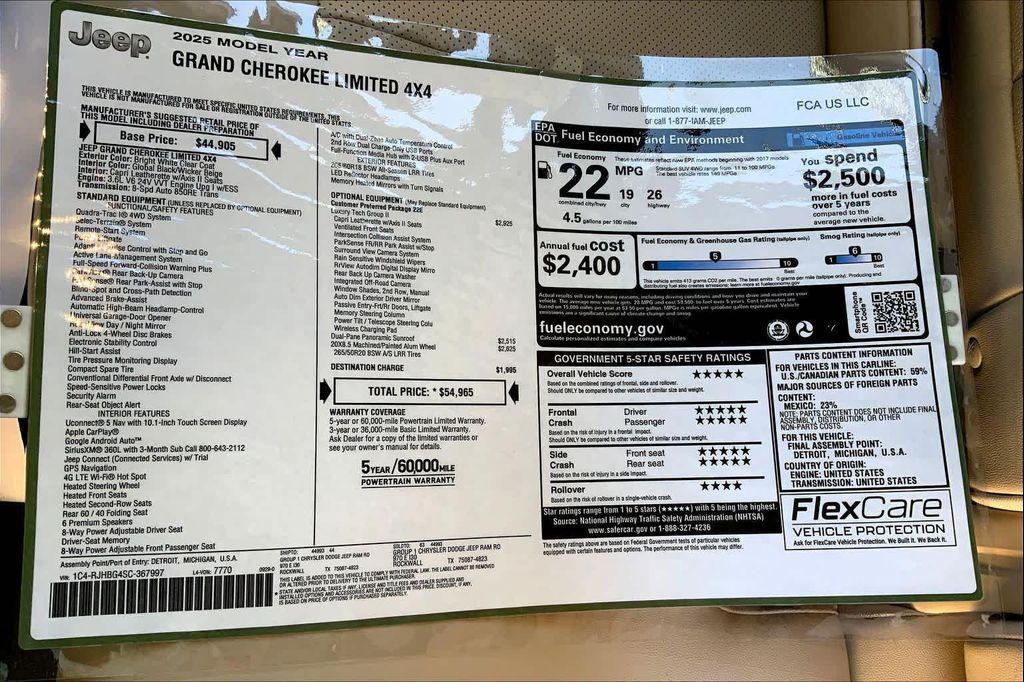 new 2025 Jeep Grand Cherokee car, priced at $51,117
