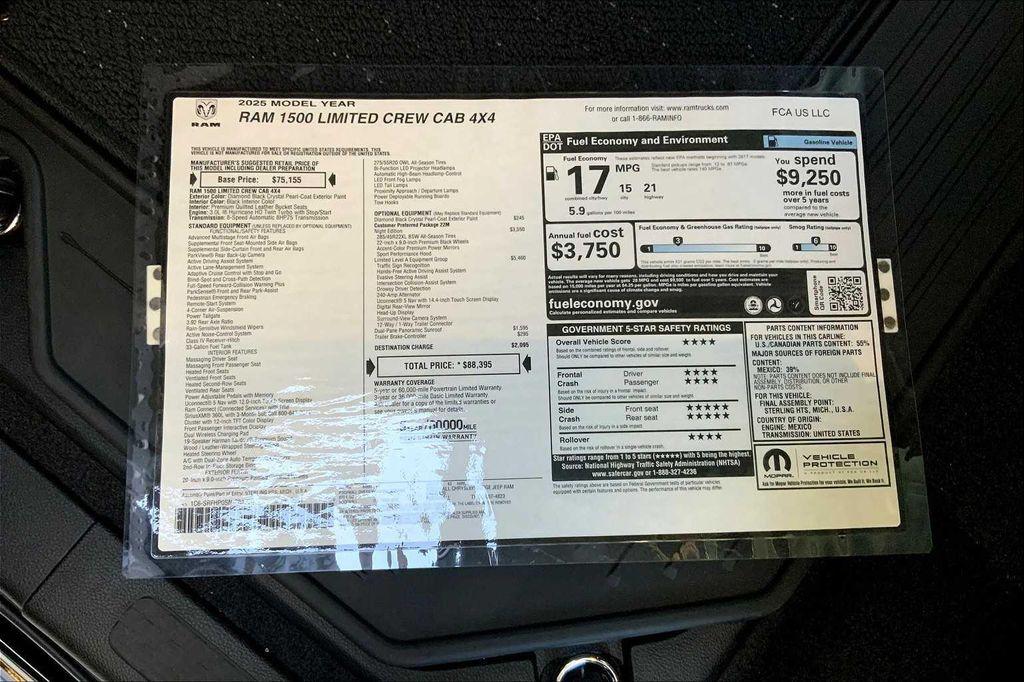 new 2025 Ram 1500 car, priced at $82,207
