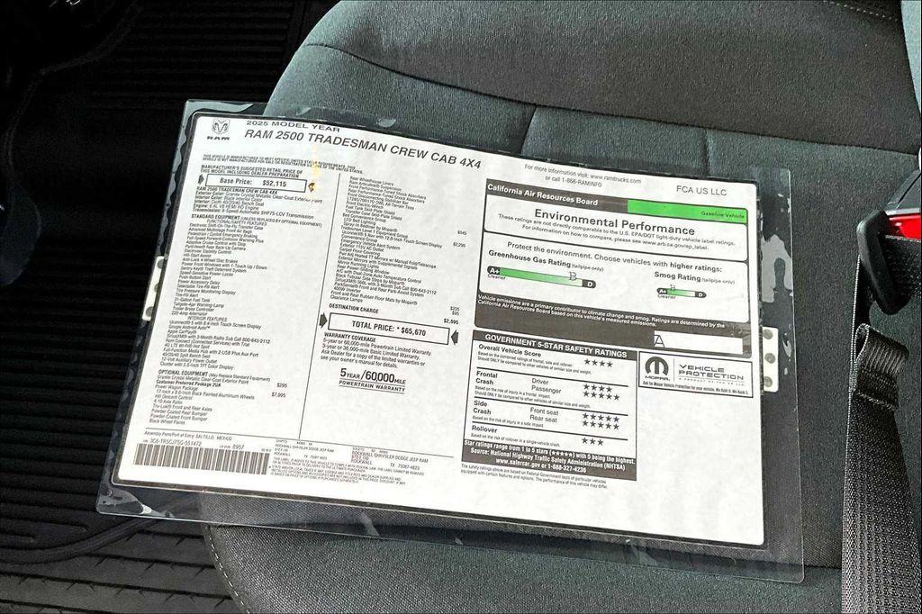 new 2025 Ram 2500 car, priced at $61,073