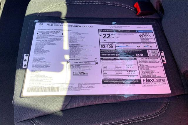 new 2025 Ram 1500 car, priced at $48,615