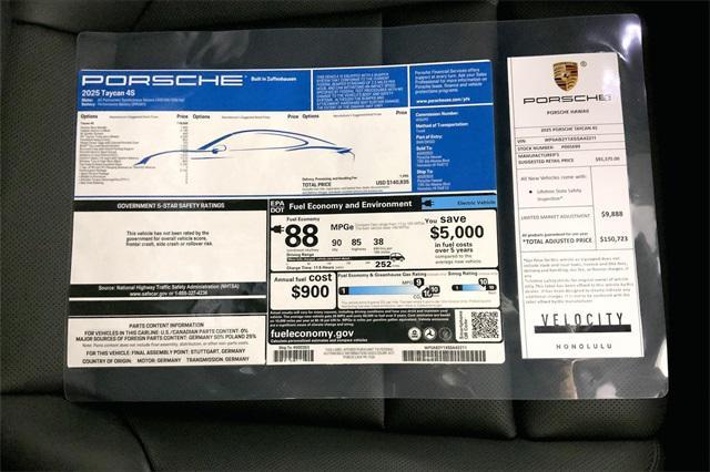 new 2025 Porsche Taycan car, priced at $140,835