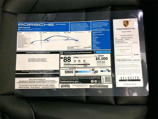 new 2025 Porsche Taycan car, priced at $140,835
