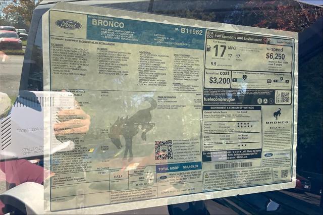 new 2024 Ford Bronco car, priced at $68,925