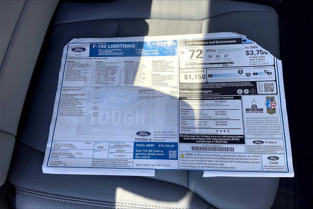 new 2025 Ford F-150 Lightning car, priced at $68,750