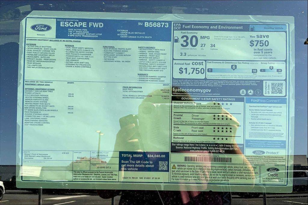 new 2025 Ford Escape car, priced at $29,040