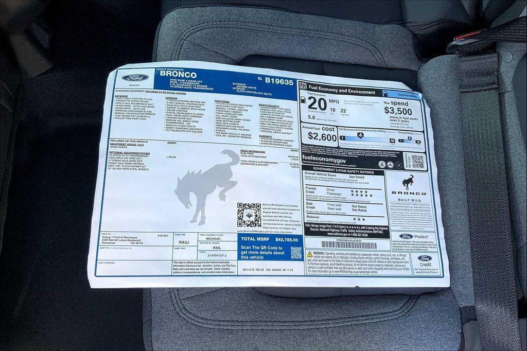 new 2025 Ford Bronco car, priced at $40,785