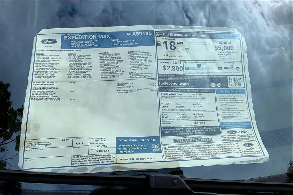 new 2025 Ford Expedition Max car, priced at $87,910