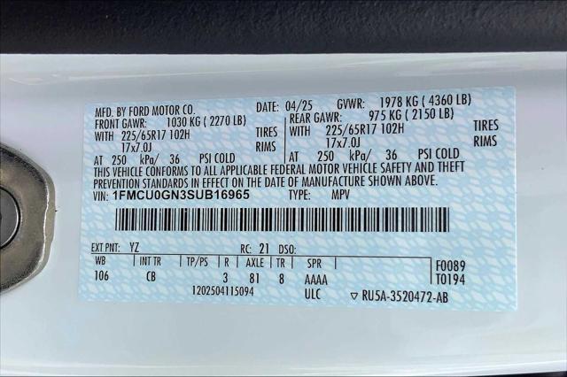 new 2025 Ford Escape car, priced at $29,376
