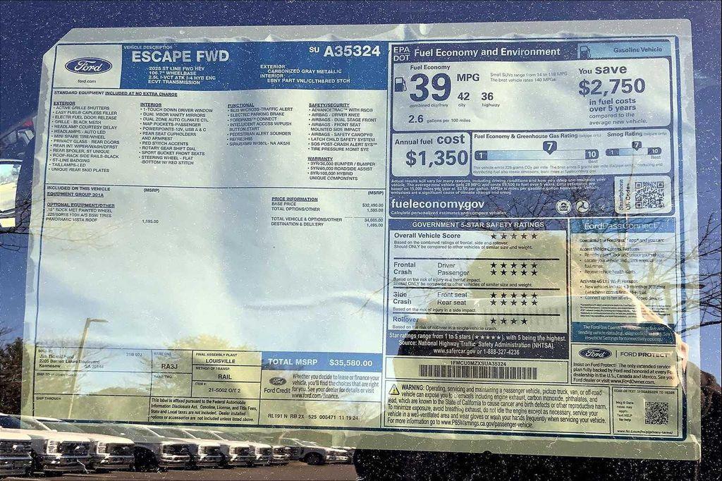 new 2025 Ford Escape car, priced at $32,900