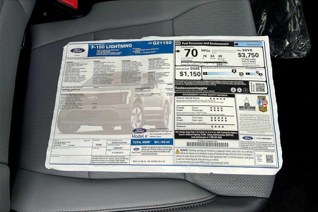 new 2025 Ford F-150 Lightning car, priced at $75,165