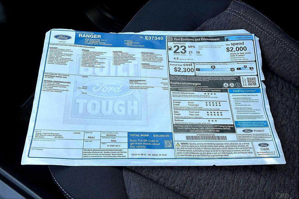 new 2025 Ford Ranger car, priced at $33,000