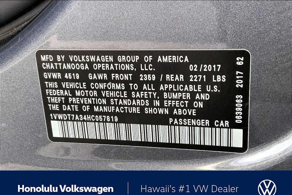 used 2017 Volkswagen Passat car, priced at $9,992