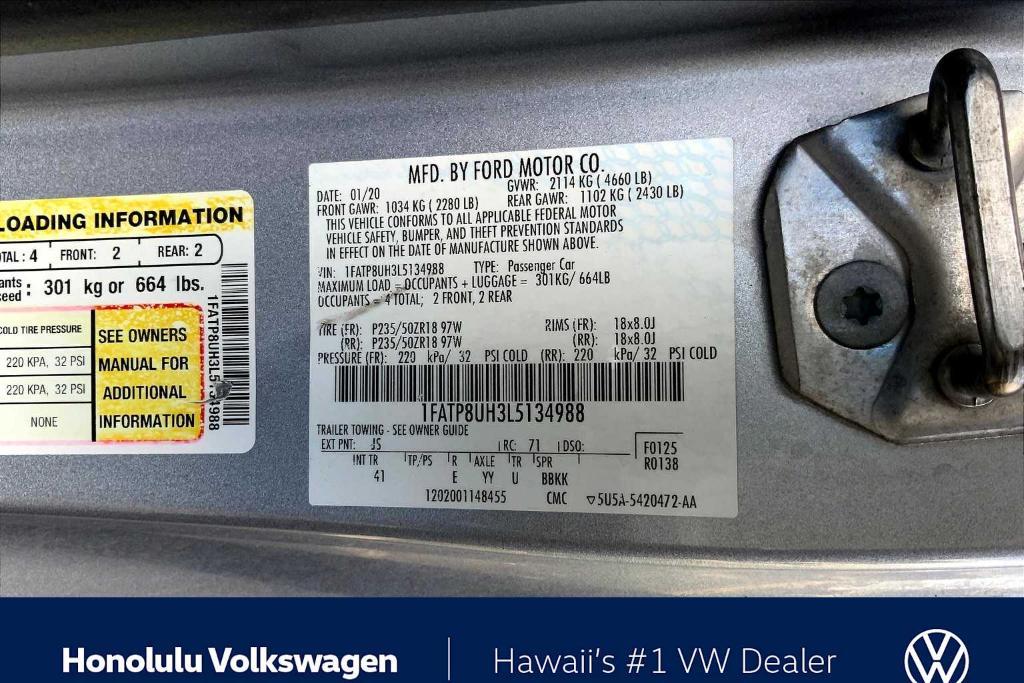 used 2020 Ford Mustang car, priced at $19,994