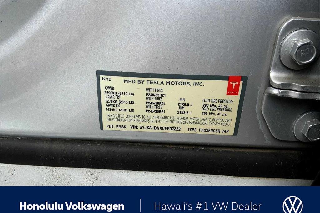 used 2012 Tesla Model S car, priced at $17,991