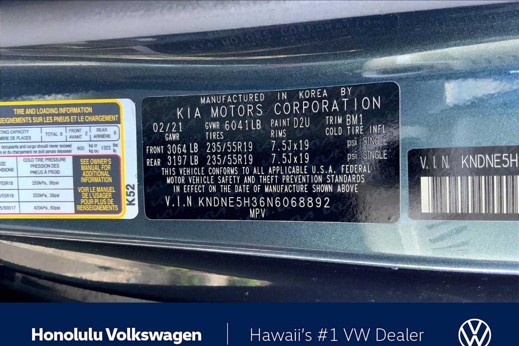 used 2022 Kia Carnival car, priced at $30,991